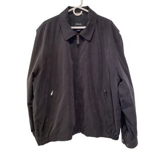 London Fog Mens Blue Full Zip Jacket Bomber Size XXL Water Resistant Vintage